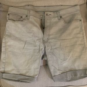 Levi’s Grey Jean Shorts. Some wear and tear. Size 38